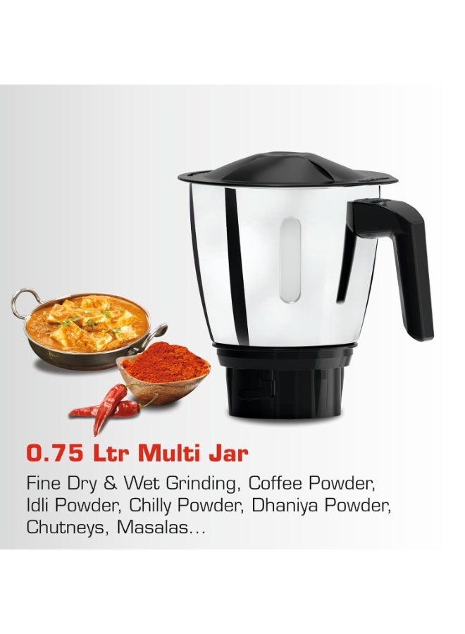 فيديم Vidiem EVA Royal 750W Mixer Grinder with 3 Jars | 750W mixer Grinder | 2 Years Product Warranty & 5 Years Motor Warranty | Red & Black - Image 4